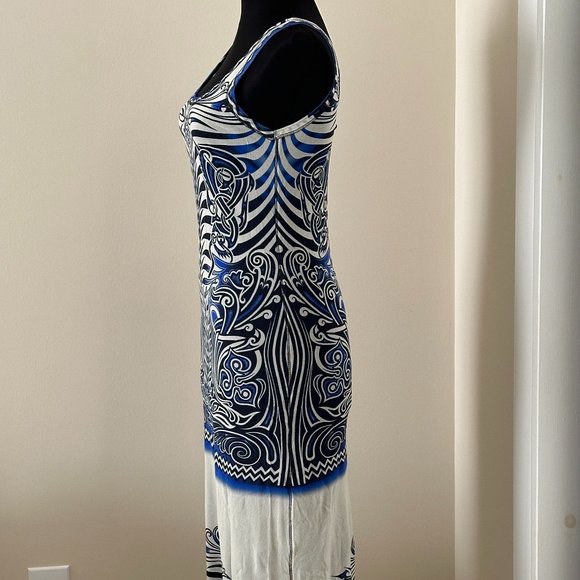 Jean Paul Gaultier Soleil Tattoo Print Mesh Bodycon Maxi Dress size L - Picture 3 of 9